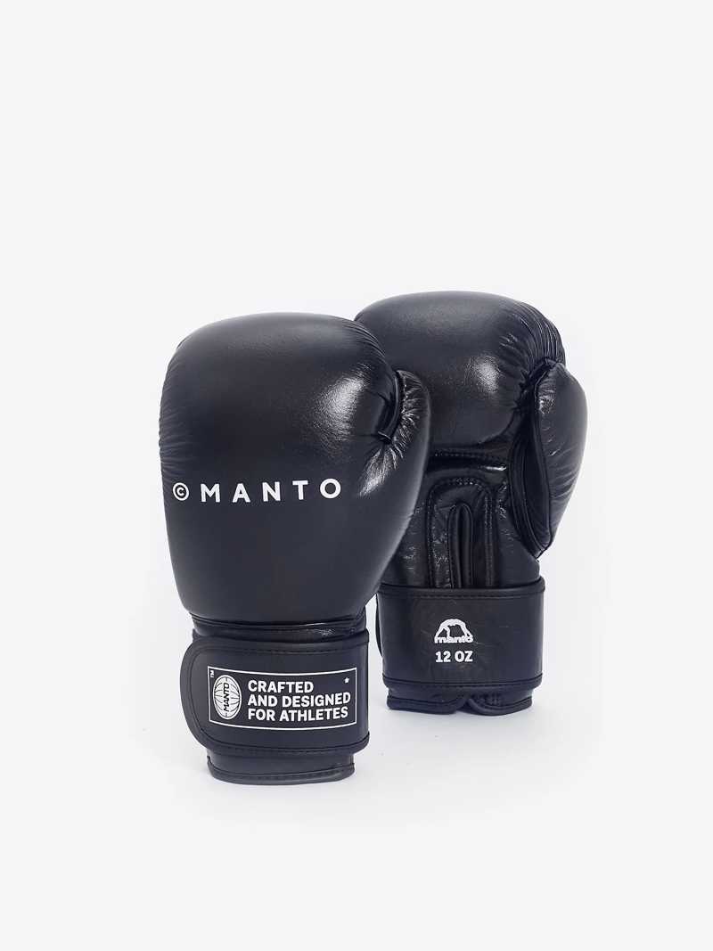 MANTO BOXING GLOVES impact+ Leather-BLACK